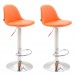 2er Set Barhocker Kiel Kunstleder-orange