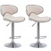 2er Set Barhocker Las Vegas V2 Stoff-creme-Chrom