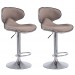 2er Set Barhocker Las Vegas V2 Stoff-taupe-Chrom