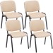 4er Set Besucherstuhl Ken Stoff-creme