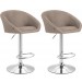 2er Set Barhocker Miami V2 Stoff-taupe