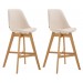 2er Set Barhocker Cannes Kunstleder-creme-Natura