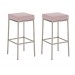 2er Set Barhocker Montreal 80 Kunstleder-pink-Edelstahl