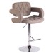 Barhocker Dublin Stoff-taupe-Metall in Chromoptik